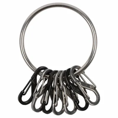 NITE IZE Key Rack: 8 Key Capacity, 3 1/4 in Key Ring Dia, Steel, Black - Belt Key Clips & Carabiners