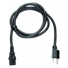 This 6 ft power cord features a NEMA 5-15P plug and a C13 receptacle, rated for 15 A. The SJT cable with PVC jacket is suited for general-purpose indoor use connecting electronic equipment to a standard wall outlet.