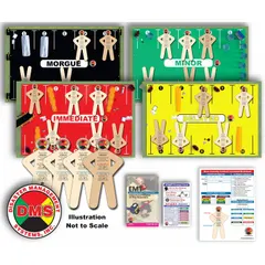 This training kit provides instructional materials for incident management training, covering NIMS/ICS regulations. It includes eight EMT3® Instructional Pamphlets (DMS-05809). Suitable for use in emergency response and organizational command protocol training.