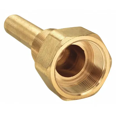 WINTERS Threaded Thermowell: Brass, For 3 1/2 in Stem Lg, 2 1/2 in Insertion Lg - Stepped-Shank Threaded Thermowells