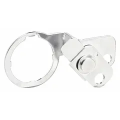 Padlock attachment for Class 52 non-illuminated push buttons. Used to lock out push buttons on industrial control panels, preventing accidental or unauthorized operation during maintenance. Supports lockout/tagout procedures in manufacturing and processing environments.