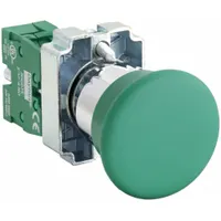 DAYTON Mushroom Head Push Button: Non-Illuminated, Mushroom Head Profile, Metallic, 22 mm, 1NO (MPN 32UK32)