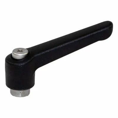 JW WINCO Adjustable Handles; Adjustable Levers: Plastic w/ SS Thread, 5/16"-18 Thread - Teardrop-Style Adjustable Handles with Threaded Hole