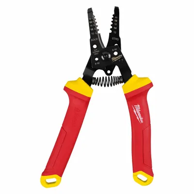 MILWAUKEE Wire Stripper/Cutter: 10 AWG to 18 AWG, 7 15/16 in Overall Lg, Insulated - Multifunction Wire Strippers