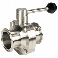 DIXON Butterfly Valve: 3/4 in Pipe Size, Clamp, 140 psi Max. Pressure (CWP), 316L Stainless Steel, 4 (MPN B5107E075CC-A)
