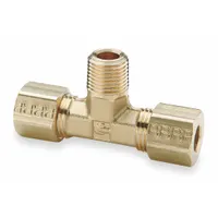 This brass compression fitting is used to branch or join tubing in fluid or gas systems. It accommodates 1/4 in OD tubing on all three ports. Supplied in a pack of 10