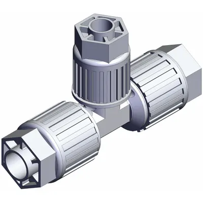 SMC LQ3T4A-R1 PFA Compression Tube Fitting, 1/2 in OD x 3/8 in OD x 1/2 in OD - PFA Compression Tube Fittings