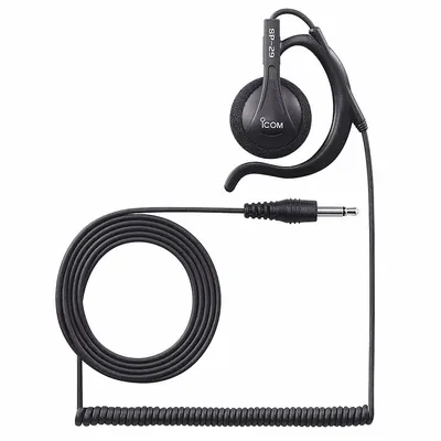 ICOM Listen-Only Earpiece: Fits Icom, For F52D/F62D Series, Ear Hook, Black - Listen-Only Earpieces