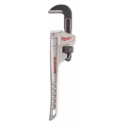 MILWAUKEE Pipe Wrench: Aluminum, 1 1/2 in Jaw Capacity, Serrated, 10 in Overall Lg - Straight Pipe Wrenches