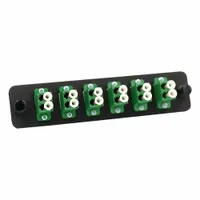 FIBERTRONICS Fiber Optic Adapter Plate: Single Mode, OS2, 12 Fiber Ports, LC, APC, Duplex, Green (MPN LGX-LCDX-6G)