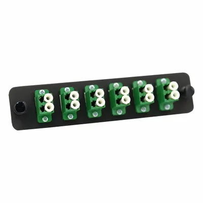 FIBERTRONICS Fiber Optic Adapter Plate: Single Mode, OS2, 12 Fiber Ports, LC, APC, Duplex - Fiber Optic Adapter Plates