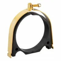Galvanized steel strut clamp designed for 6 in pipe with a maximum outer diameter of 6 5/8 in. Features a TPE cushion material to reduce vibration and noise transmission in general-purpose piping systems. Includes mounting hardware for secure attachment to strut channels