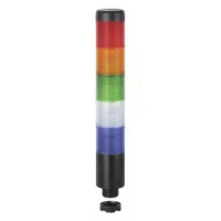 WERMA Tower Light Assembly: 5 Tier, Blue/Green/Red/White/Yellow, No Sounder Tier, 243 mm Overall Ht (MPN 69816075)