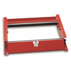 Steel reel roller for supporting cable reels during payout or take-up. Rated for a maximum load of 2,100 lb. Helps prevent reel damage and reduces strain on cables.