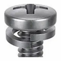 SEMS Screw: Split Lock, #10-24 Thread Size, 1/2 in Lg, Stainless Steel, Passivated, Pan, 10 PK (MPN 1-PPL-10C-50)