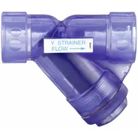 HAYWARD Y Strainer: 1/2 in, Socket, Mesh, 0.125 in Screen Size, PVC, FPM, 3 in Ht, 3 3/8 in Lg (MPN YS00050S)