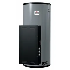 This 85-gallon commercial electric water heater delivers 36,000 W of heating power for fast recovery in high-demand applications. It operates on 480V AC three-phase power and supports single/three-phase configurations. The unit stands 57.7 inches tall and is suitable for continuous hot water supply in commercial facilities.