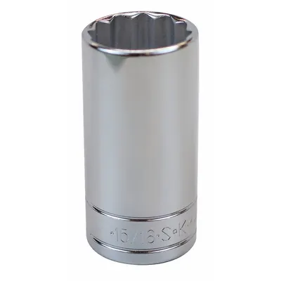 SK PROFESSIONAL TOOLS Socket: SAE, 3/8 in Drive Size, 15/16 in Socket Size, 12-Point, Deep - 3/8" Drive Hand Sockets