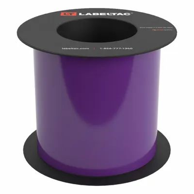 CREATIVE SAFETY SUPPLY LabelTac 9 Standard Supply: 5 in x 75 ft, Vinyl, Purple (Gloss) - LabelTac Thermal Transfer Continuous Label Rolls