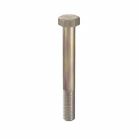 Metric hex head cap screw, M16 thread, 130 mm length, 24 mm head width. Manufactured from Class 10.9 steel with zinc yellow finish. Meets DIN 931 dimensional and ISO 898 material quality standards. Supplied in a 10-piece pack. Used for high-strength bolted joints in machinery, automotive, and structural assemblies requiring metric fasteners