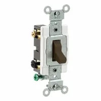 LEVITON Wall Switch: Toggle Switch, Double Pole, Maintained, Brown, 120/277V AC, 20 A (MPN CS220-2)