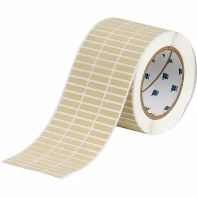 BRADY Pre-Cut Label Stock Roll: 1/4 in x 1 in, 1/4 in, Polyimide, Permanent Adhesive - Brady Precut Label Rolls