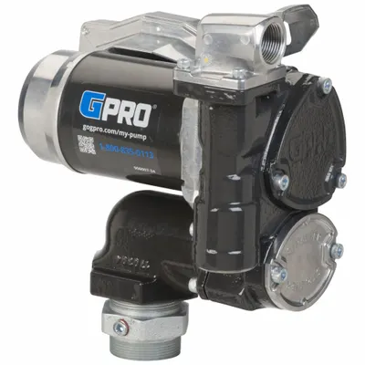 GPI Electric Drum Pump: 12 V DC, 2/5 hp HP, 25 gpm Max. Flow Rate, Pump Only - Bung-Mount DC-Powered Fuel Transfer Pumps