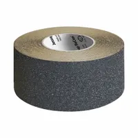 Anti-Slip Tape: Fine Abrasive, 60 grit Grit Size, Solid, Black, 4 in x 60 ft, 26 mil Tape Thick (MPN RC5001-4)