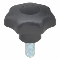KIPP Hand Knob: 7 Point, Plastic w/ Steel Thread, M10 Thread, 20 mm Thread Lg, 50 mm Dia (MPN K0155.4101X20)