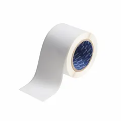 This continuous label roll measures 3 inches by 100 feet and is made of white matte paper for indoor use. The material is inkjet print-receptive and compatible with the J4000 printer series. Typical applications include asset tracking, cable marking, and general identification labeling.