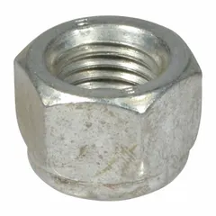 This hanger shaft nut is a replacement component for Dayton brand conveyor systems. It secures the hanger shaft assembly in material handling equipment, ensuring proper alignment and operation in industrial production and distribution environments.