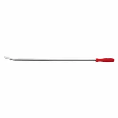 This 42-inch pry bar features a wedge end and a Hammer-Ready Strike Cap for prying, scraping, and demolition tasks. With a 5/8-inch bar width and 1 1/8-inch end width, it provides leverage for breaking apart materials or removing fasteners. No nail slots are included.