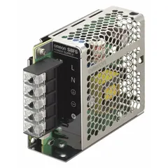 Single-phase DIN Rail mount DC power supply delivering 50 W rated output power and 8 A output current. Accepts 100 to 240V AC input. Suitable for powering sensors, PLCs, and other 24 VDC equipment in industrial control panels and machinery.