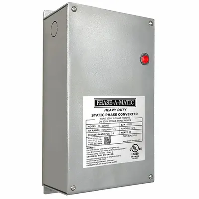 PHASE-A-MATIC Phase Converter: Static, Single, Three, 208 to 230V AC - Phase Converters