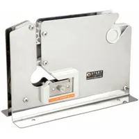 This stainless steel bag sealing tape dispenser is designed for use with 3/8 in tape width. It measures 6 inches in height, 2 7/8 inches in width, and 8 1/4 inches in length. Suitable for packaging and sealing applications where a corrosion-resistant dispenser is required
