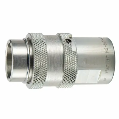 PARKER Body Assembly Coupling: 3/8 in, 3/8"-18 Thread Size, Steel - NS Series Hydraulic Quick-Connect Coupling Bodies