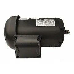 Totally enclosed fan-cooled (TEFC) C-face 3-phase AC motor rated 1 1/2 hp at 3,520 RPM. Operates on 230/460V AC with full load current of 3.74/1.87 A. Suitable for industrial equipment such as pumps, fans, and conveyors requiring a C-face mount configuration.