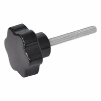 JW WINCO Hand Knobs; Six-Lobed Knobs: 6 Point, Plastic w/ Steel Thread, M4 Thread, 15 mm Thread Lg (MPN 6112010)
