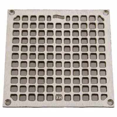 JAY R. SMITH MFG. CO Grate: A, Square, 6 5/8 in Overall Wd, 3/8 in Overall Ht, Nickel Bronze - Light-Duty Floor Drain Grates (Class A)