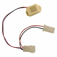 This plug-in buzzer accessory for electric strike power supplies produces an audible alert when a door strike is activated. It operates on 24 V DC input voltage and is used in access control and security systems to signal door status in commercial and industrial facilities.