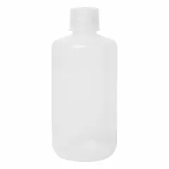 Polypropylene Narrow Mouth Round Lab Bottle, 32 fl oz (1 L), Colorless, Unlined Closure Included