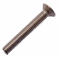 Grade 2 titanium flat head machine screw with Phillips drive, #1 drive size, M3x0.50 thread, and 20 mm length. Plain finish. Used in general assembly applications where corrosion resistance and reduced weight are required.