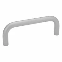 JW WINCO Pull Handle: Weld-On, Steel, Silver, 3.94 in Mounting Hole Center to Center, 0.39 in (MPN 425.3-10-100-ST)