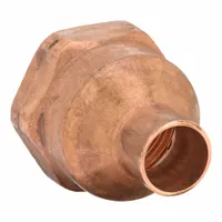 NIBCO Sweat Fitting Adapter: 3/8 in CTS x 3/4 in Pipe, Cup x FNPT, Wrot Copper (MPN 9024450)