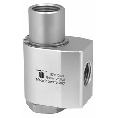 MOSMATIC Rotary Union: Elbow, Nickel-Plated C38500 Brass, 1 Passages - Brass Rotating Joints & Unions