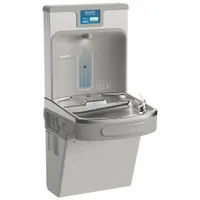 ELKAY Drinking Fountain with Bottle Filler: On-Wall, 8 gph @ 50°F, Vinyl Clad Steel, Gray (MPN LZS8WSLK)