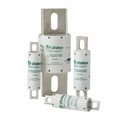 LITTELFUSE Semiconductor Fuse: L75QS Series, Very-Fast-Acting, 150 A, 750 V DC DC Volt Rating - Very-Fast-Acting Bolt-On Fuses