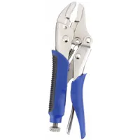Locking Plier: Curved, Quick Release, 1 1/8 in Max Jaw Opening, 5 in Overall Lg, 3/4 in Jaw Lg