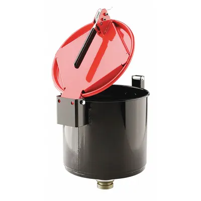 PIG Drum Funnel: Latching/Lockable, Black / Red, No Flame Arrester, 11 1/4 in x 13 in - Drum Funnels