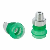 SCHMALZ Vacuum Pad Assembly: 1.5 Folds, 1/8 in NPT, 26.3 mm Pad Dia, Elastodur ED, Green, 65 A, SPB1 (MPN 10.01.06.04946)